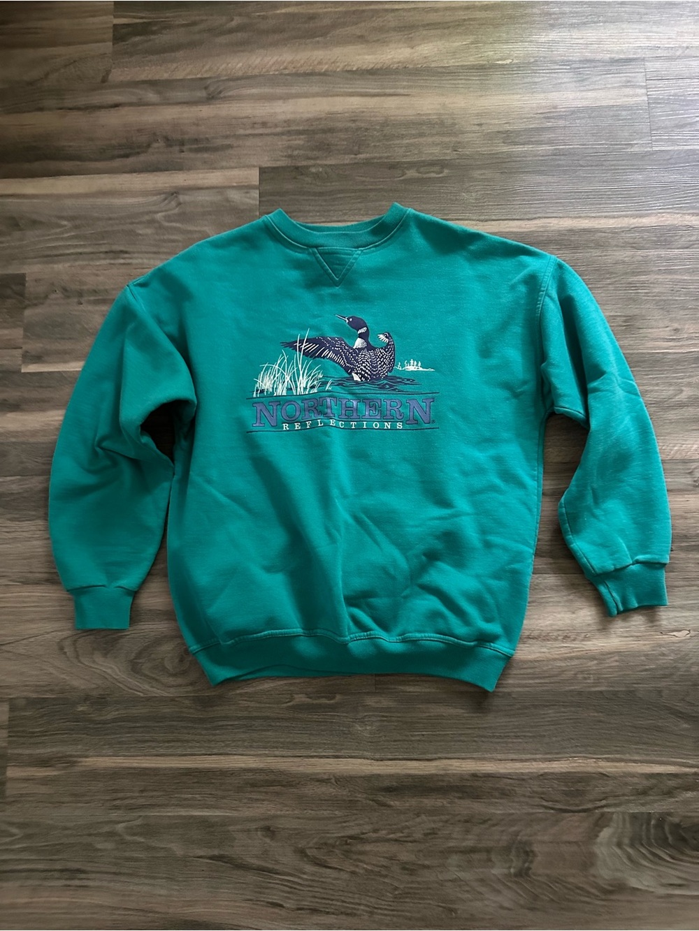 Vintage Northern Reflections Turquoise Loon Sweatshirt